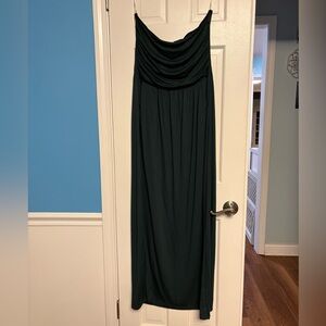 Zenana Outfitters Forest Green Strapless Maxi Dress